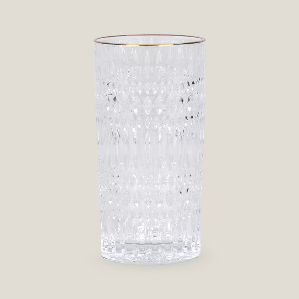 Ethno Gold & Clear Long Drink Glass Set of 6