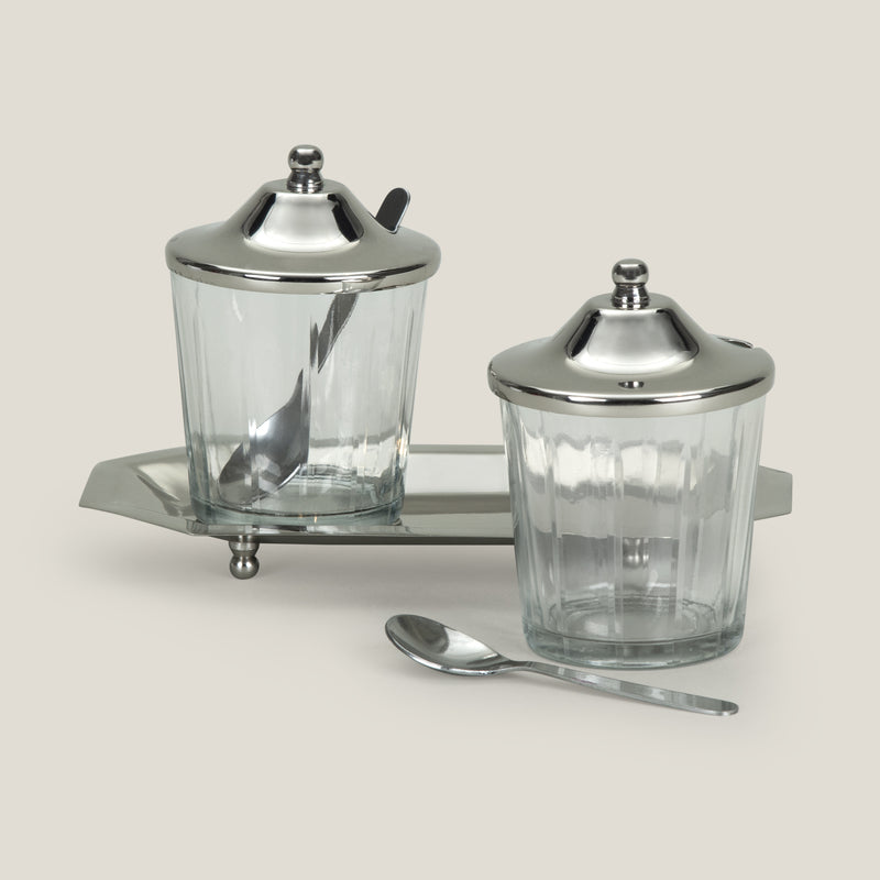 Sterling Nickel Condiment Jar Set of 2