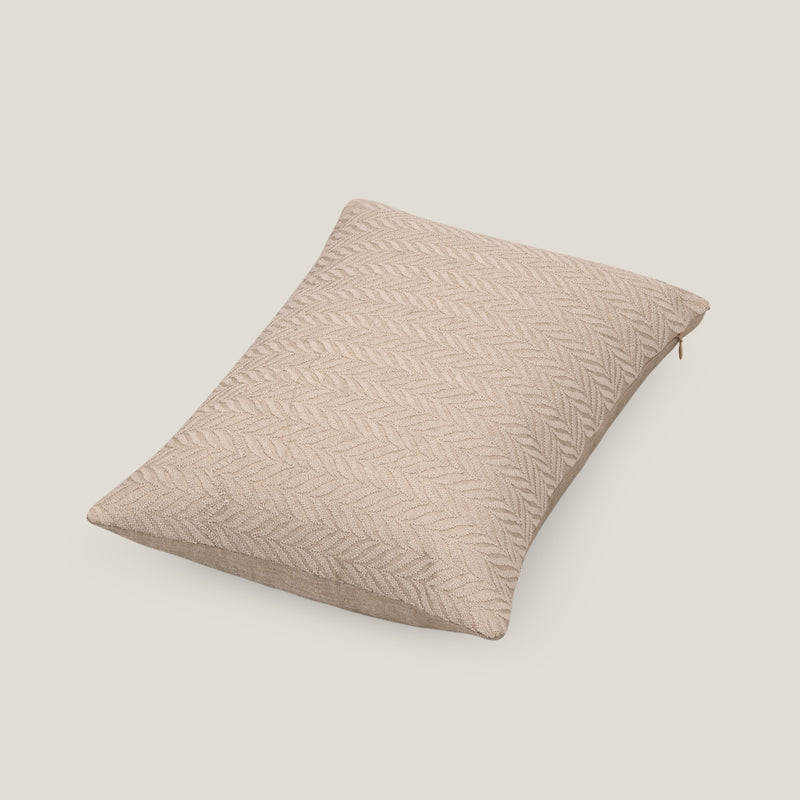 Veda Cord Emb. Beige Cushion Cover