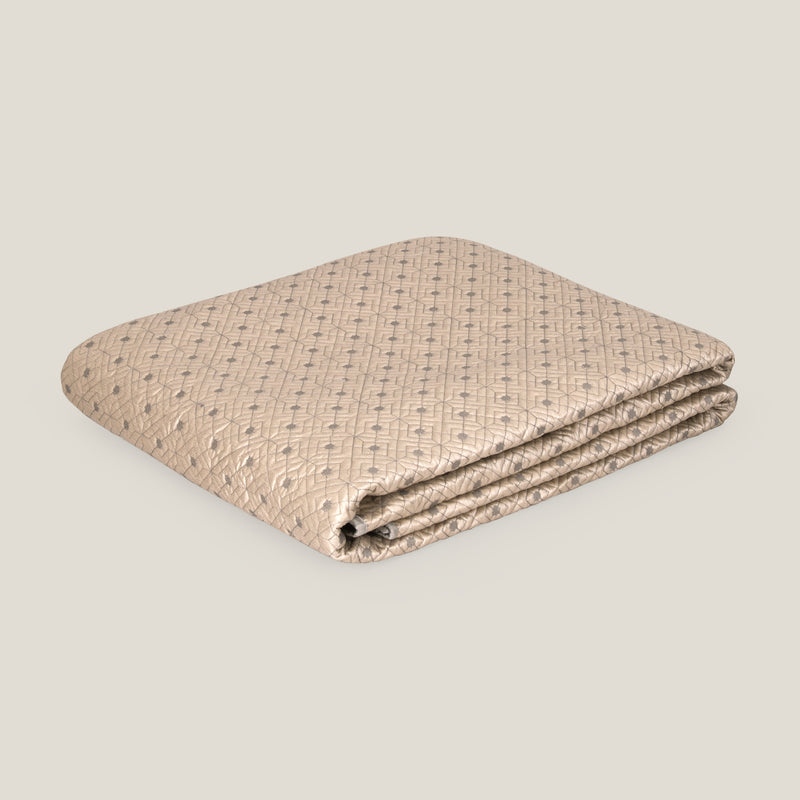 Mahsa Beige & Grey Reversible Bedspread