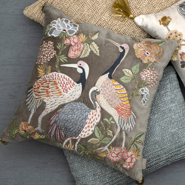 Birdie Emb. Multicolor Cushion Cover