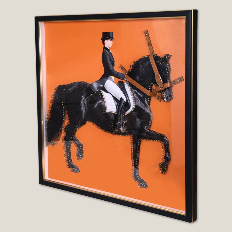 Equestrian Orange Framed Canvas