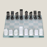 Prismatic Grey Crystal Chess Board