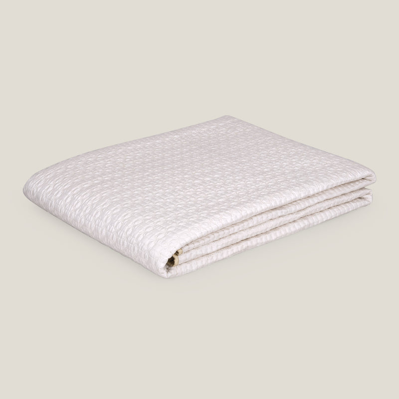 Enrico Yellow & Off White Reversible Bedspread