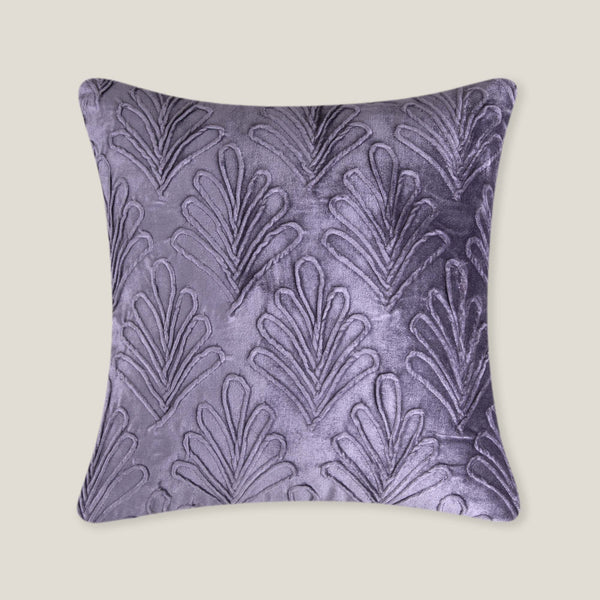 Folha Light Purple Velvet Cushion Cover