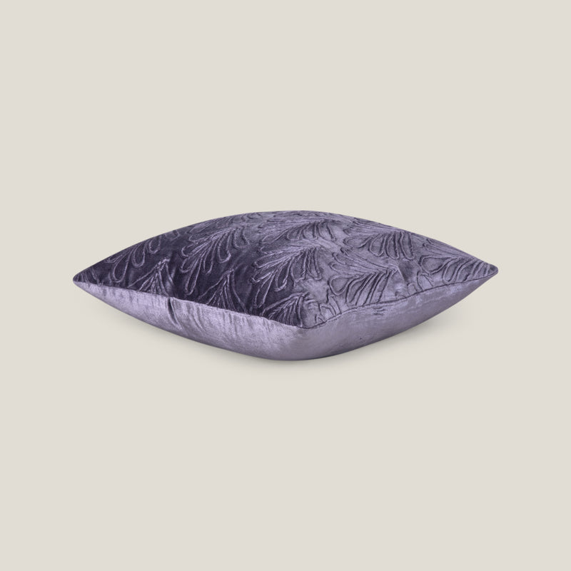 Folha Light Purple Velvet Cushion Cover