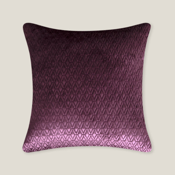 Afonso Plum Quilted Velvet Cushion Cover