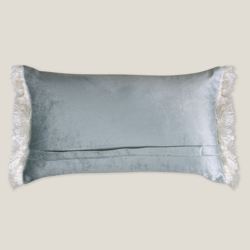 Agave Blue Emb. Velvet Cushion Cover