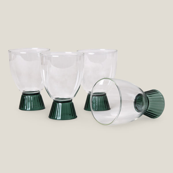 Elegante Green Water Goblet Set of 4