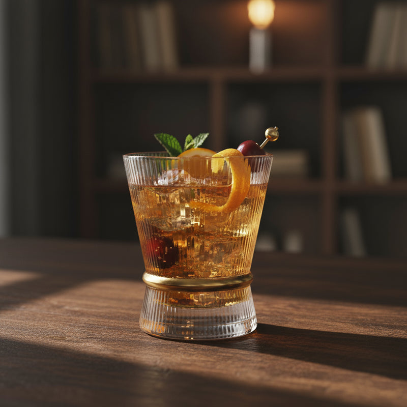 Grandeur Gilded Gold Whiskey Glass Set of 4