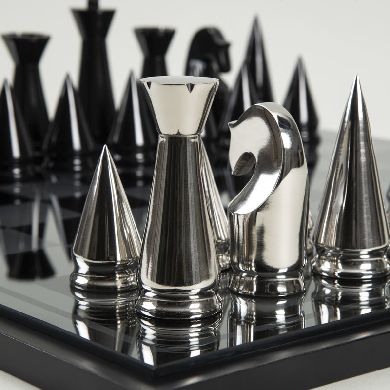 Art Decor Silver & Black Chess Set