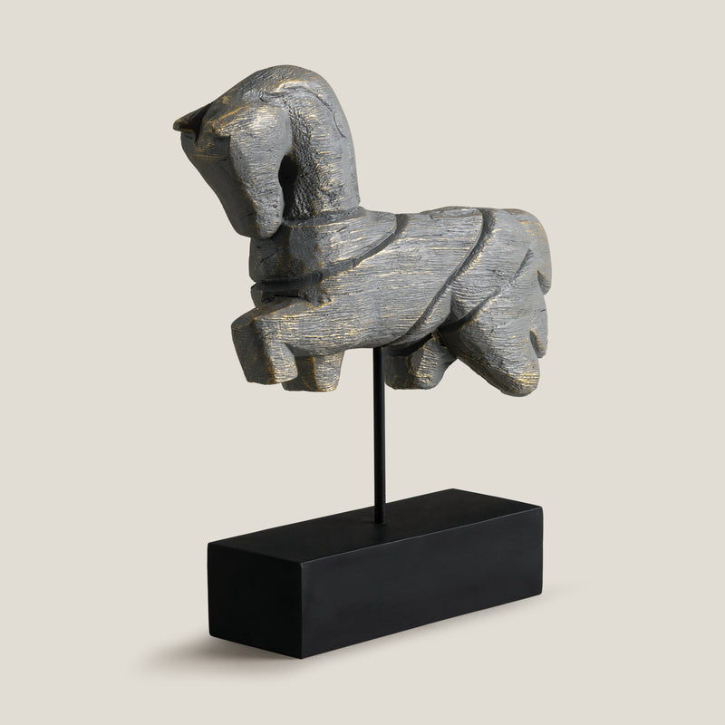 Trojan Grey Horse Sculpture