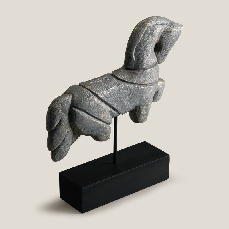 Trojan Grey Horse Sculpture