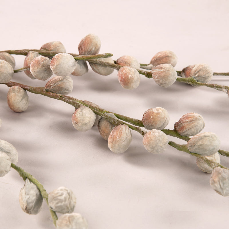 Orange & Grey Berry Branch Foam Flower