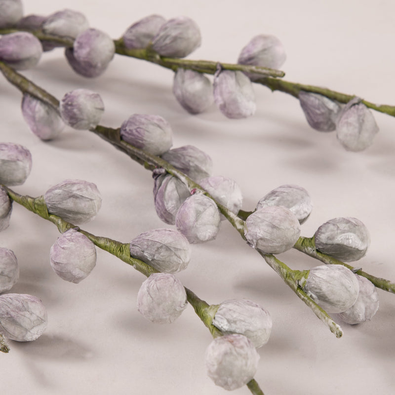 Purple & Grey Berry Branch Foam Flower