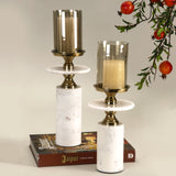 Tresor White & Gold Candle Holder L