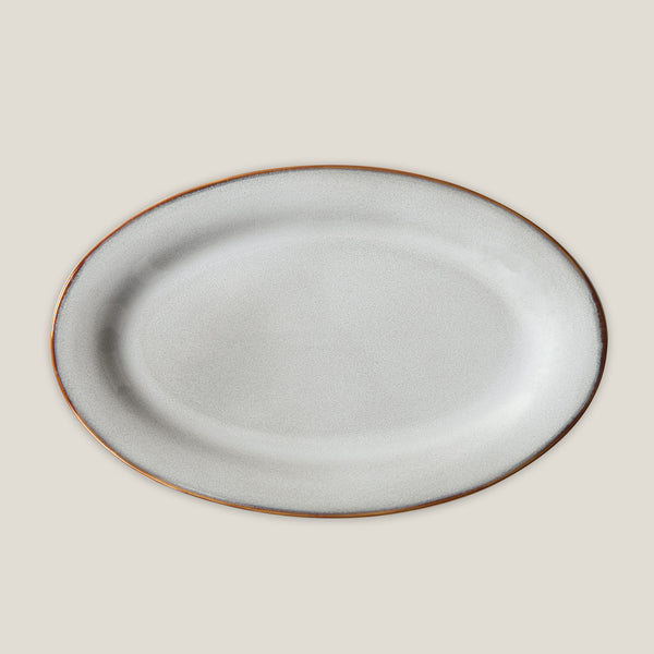 Aster Grey Oval Platter