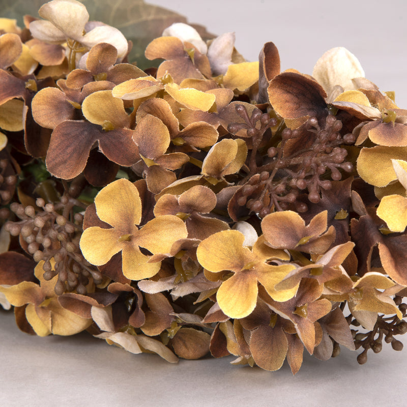 Yellow & Brown Hydrangea Paniculata Faux Flower