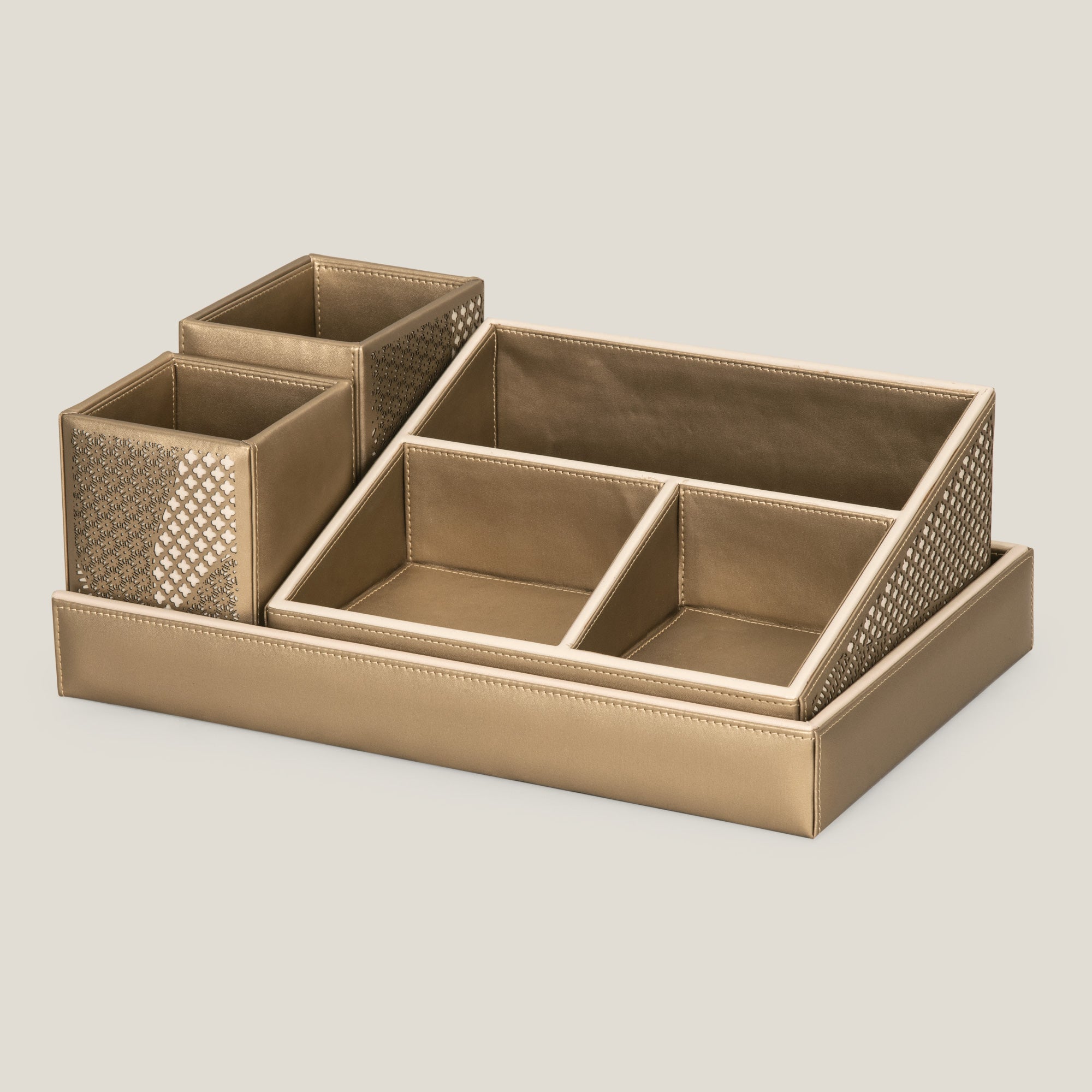 Pixel Dull Gold Desk Set – Address Home