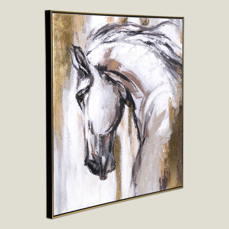 Namib Grey & Beige Horse Framed Canvas