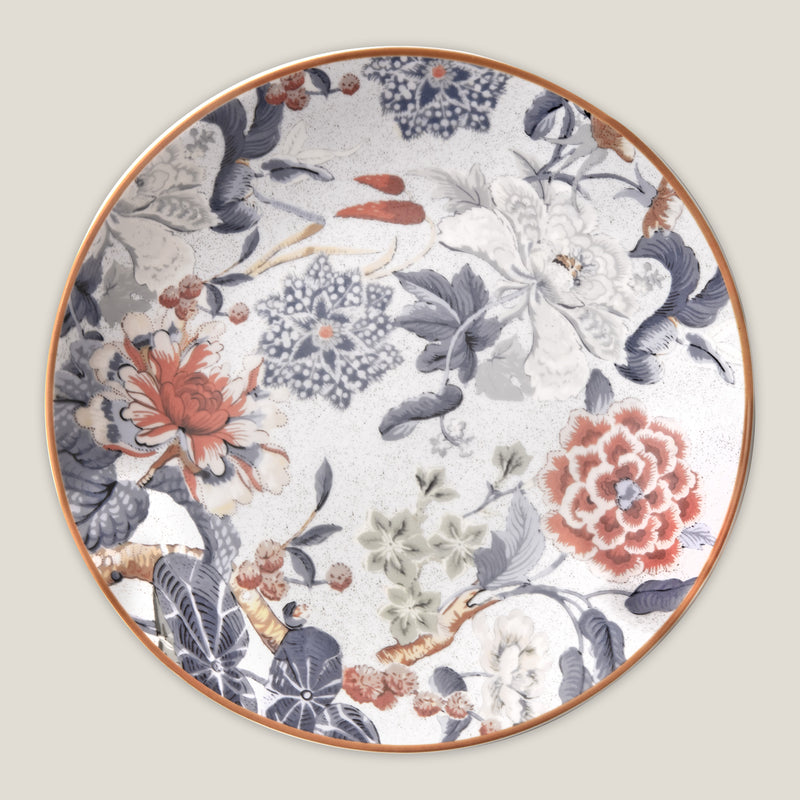 Aster Grey Printed Dinner Plate Set of 2