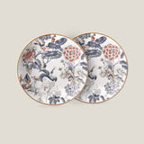 Aster Grey Printed Quarter Plate Set of 2