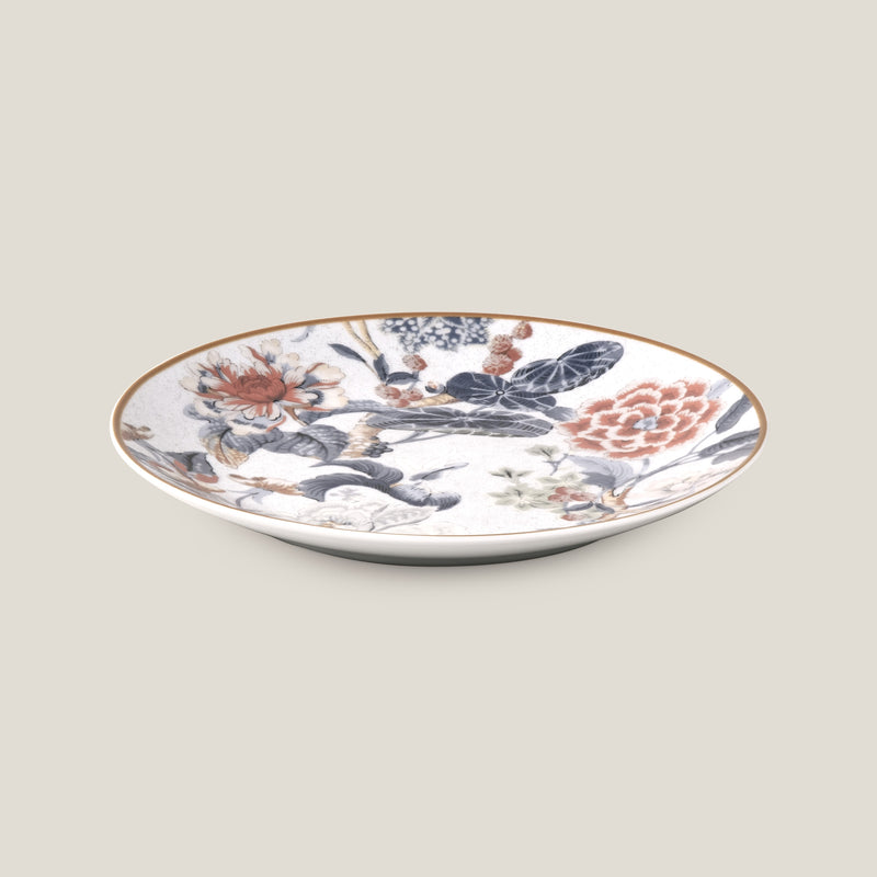 Aster Grey Printed Quarter Plate Set of 2