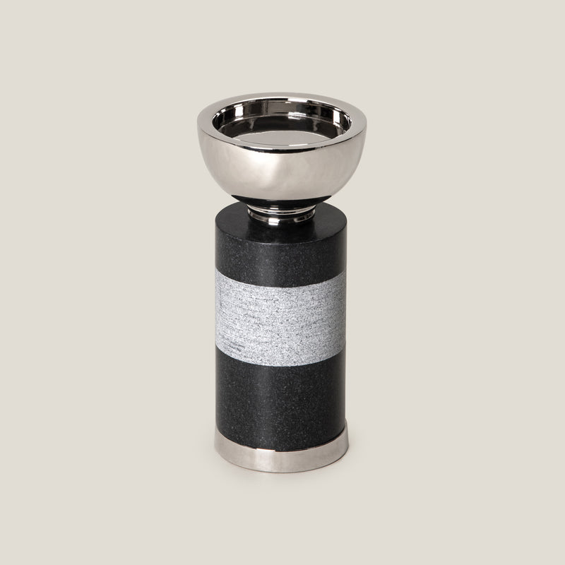 Coluna Grey & Nickel Candle Holder S