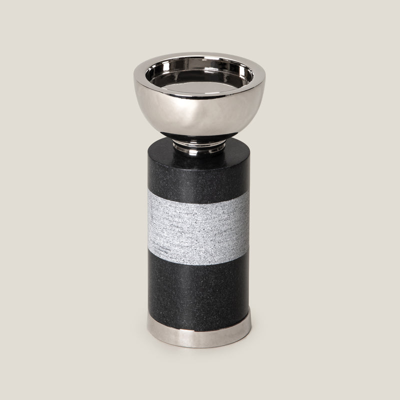 Coluna Grey & Nickel Candle Holder S