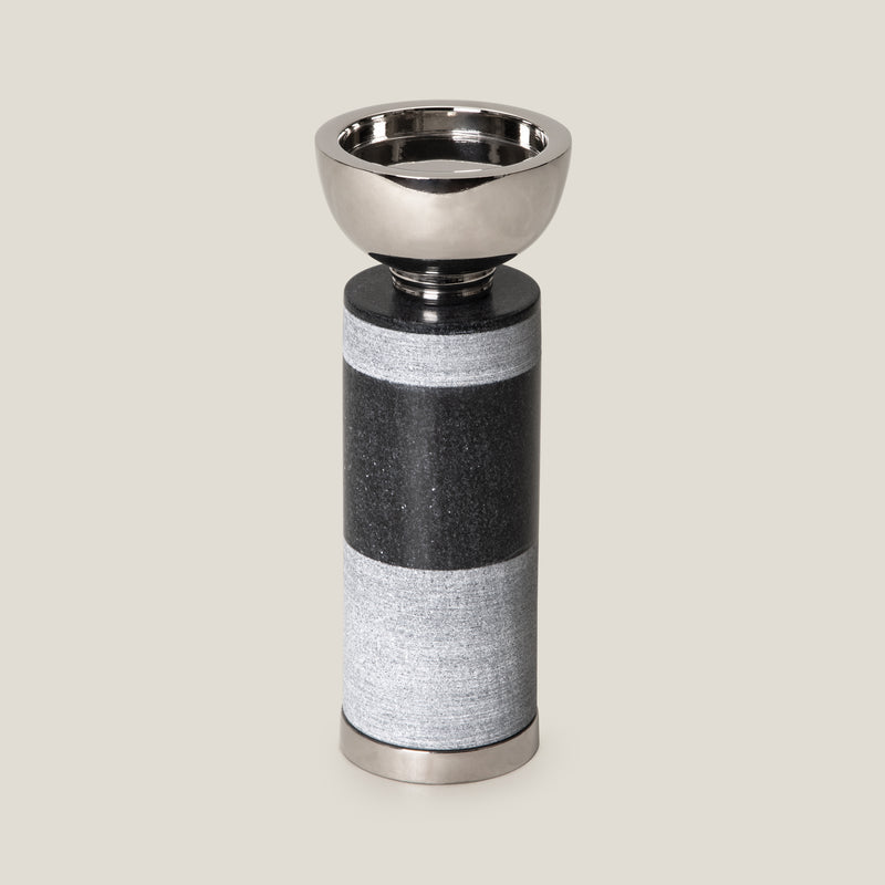 Coluna Grey & Nickel Candle Holder L