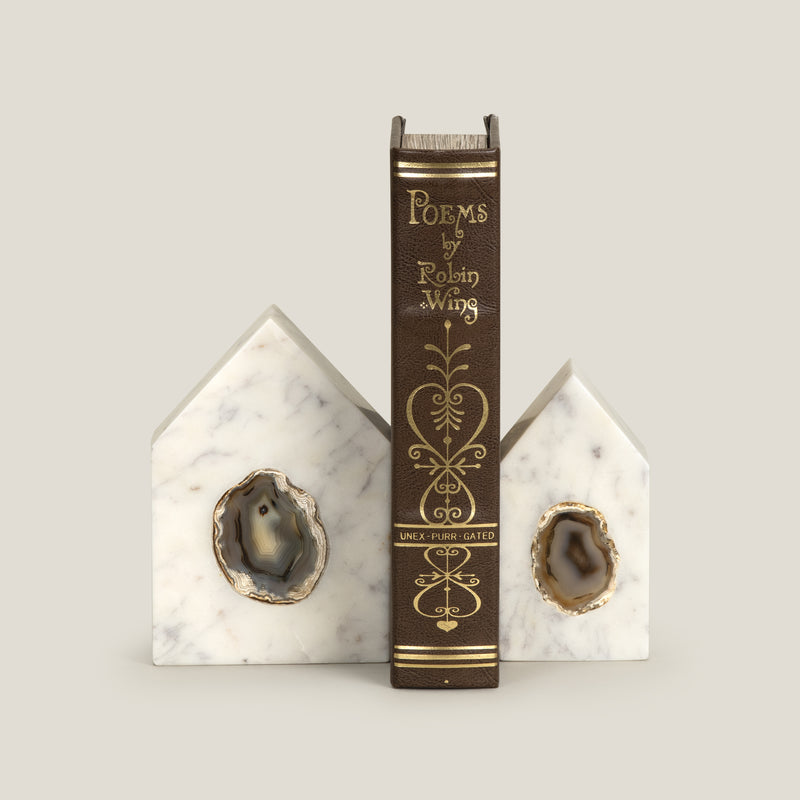 Othello White Bookend Set of 2