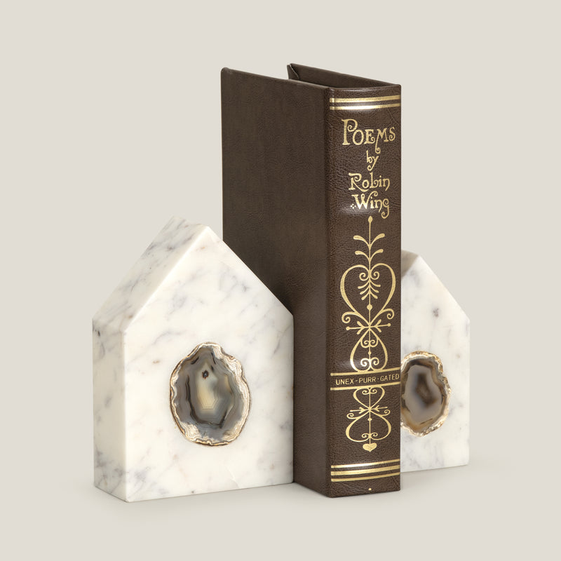 Othello White Bookend Set of 2