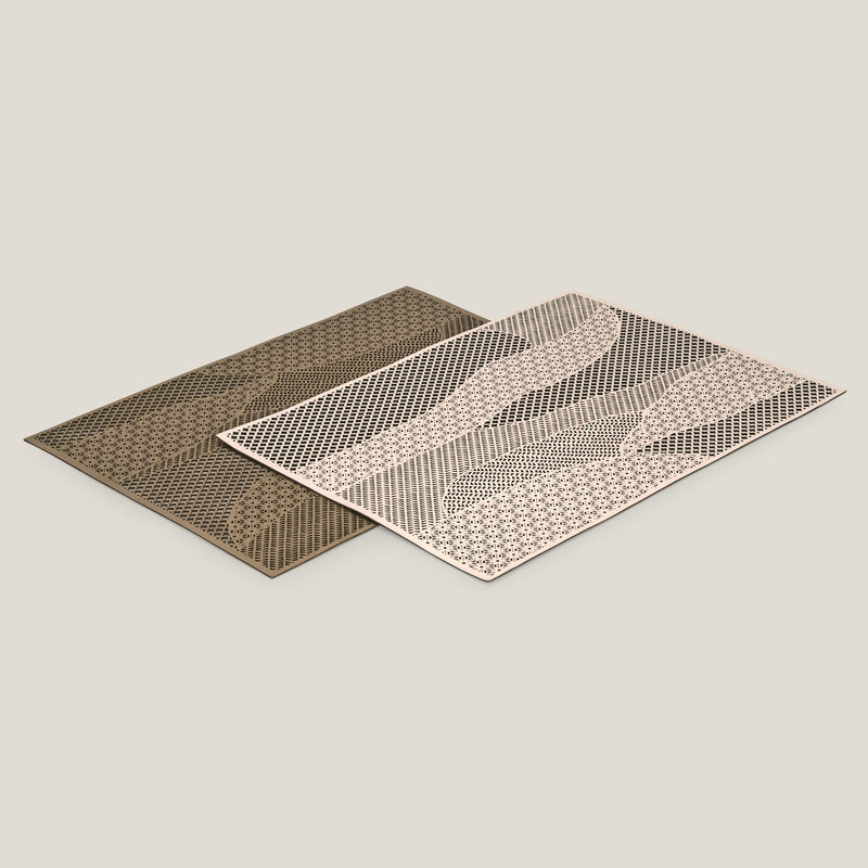 Pixel Dull Gold & Beige Placemat Set of 2