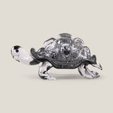 Duccio Di Segna Black & Silver Crystal Tortoise Sculpture