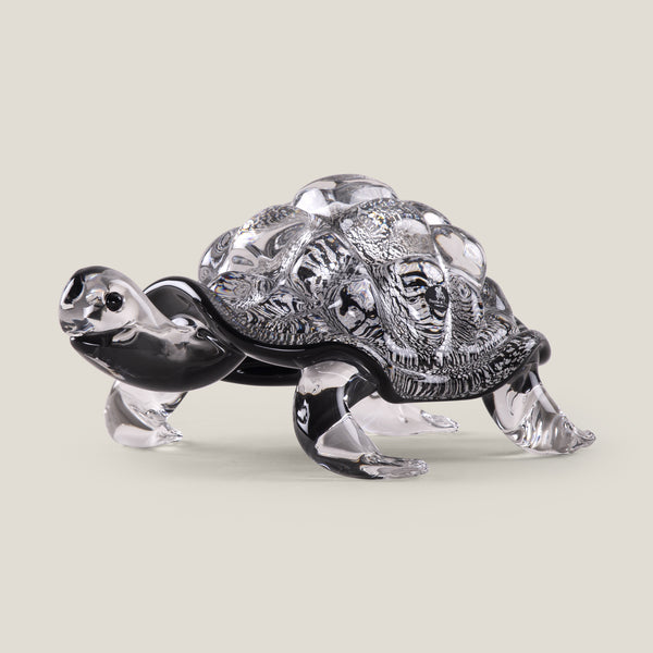 Duccio Di Segna Black & Silver Crystal Tortoise Sculpture