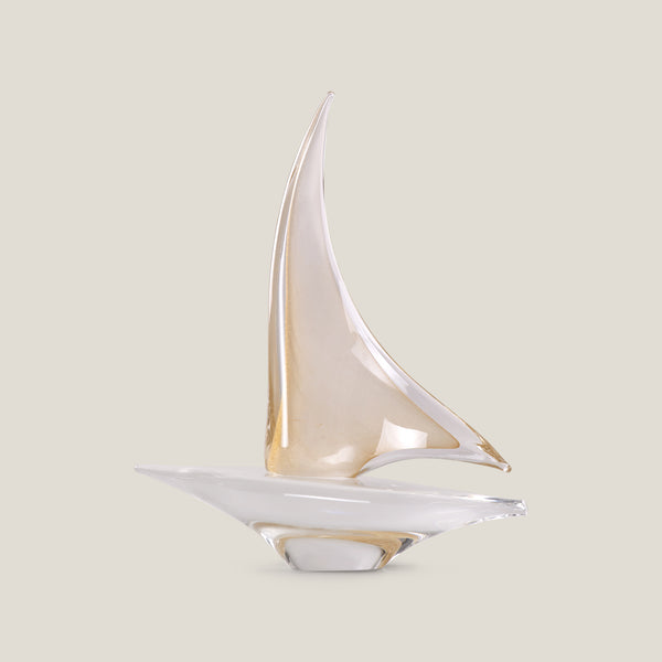 Duccio Di Segna Gold Crystal Sailing Boat Sculpture M