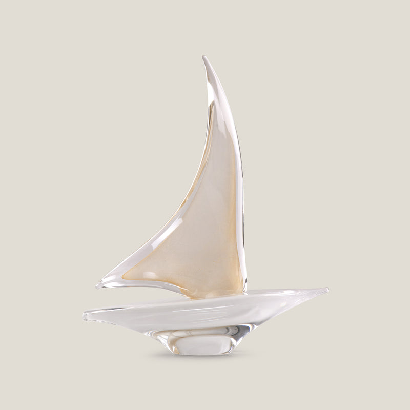 Duccio Di Segna Gold Crystal Sailing Boat Sculpture M