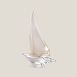 Duccio Di Segna Gold Crystal Sailing Boat Sculpture M