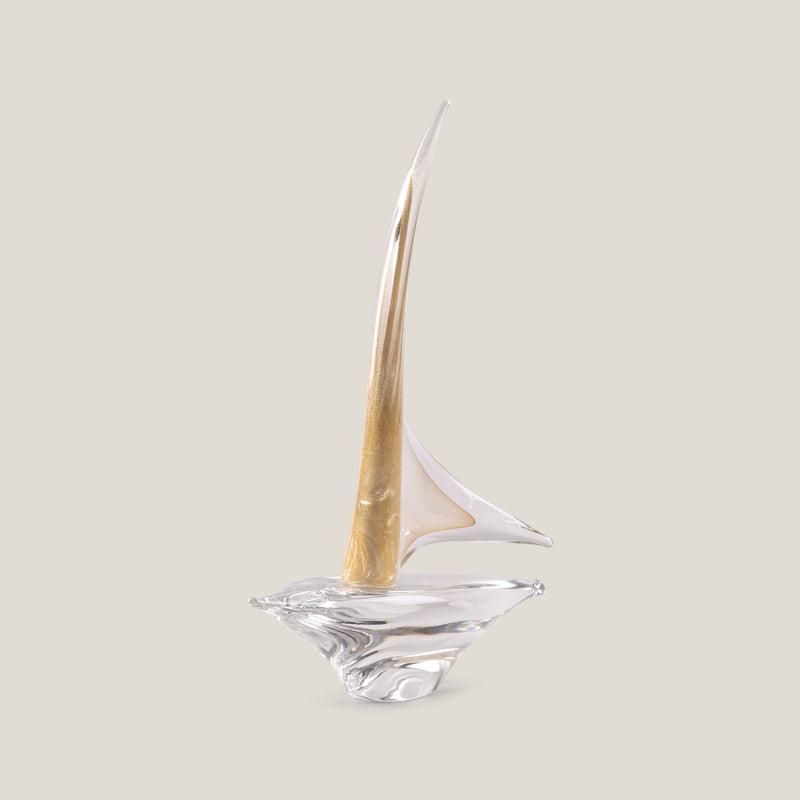 Duccio Di Segna Gold Crystal Sailing Boat Sculpture M