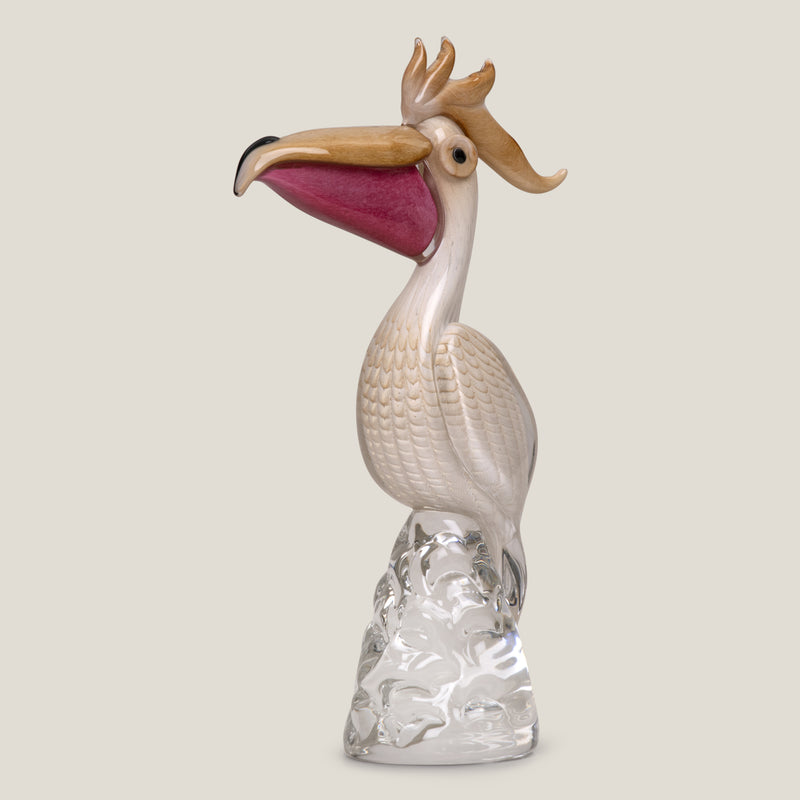 Duccio Di Segna White & Gold Crystal Pelican Sculpture