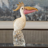 Duccio Di Segna White & Gold Crystal Pelican Sculpture