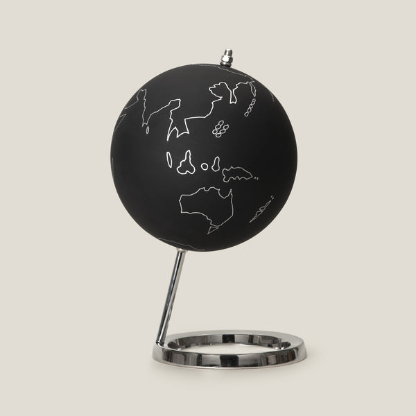 Blackboard Black & Nickel Globe