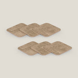 Luxe Textura Tan Coaster Set of 6