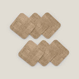 Luxe Textura Tan Coaster Set of 6