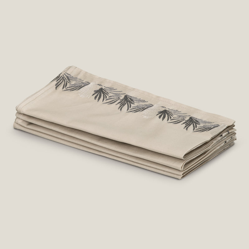 Blanco Beige Emb. Napkin Set of 4