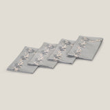 Vervaco Grey Emb. Napkin Set of 4