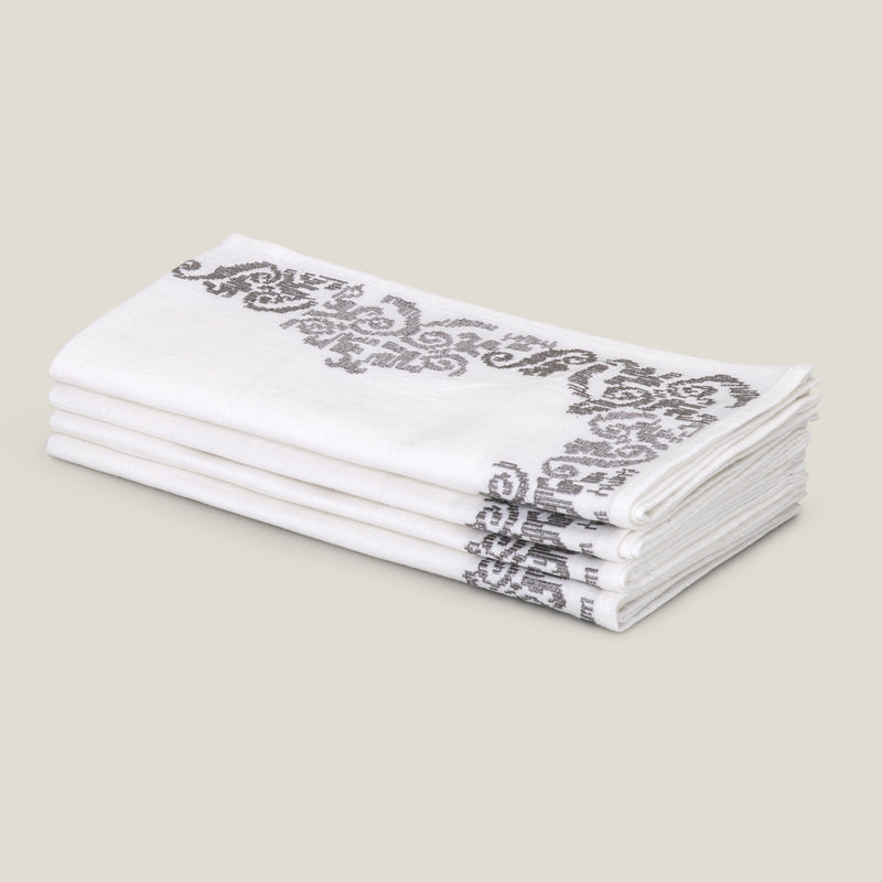 Medeira Off White Emb. Napkin Set of 4