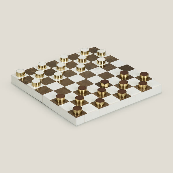 Novica White & Brown Chinese Checkers