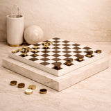 Novica White & Brown Chinese Checkers