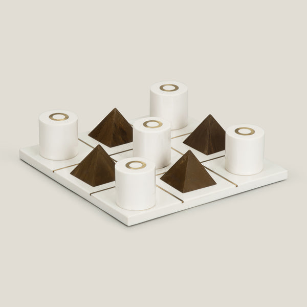 Lucite White & Brown Tic Tac Toe